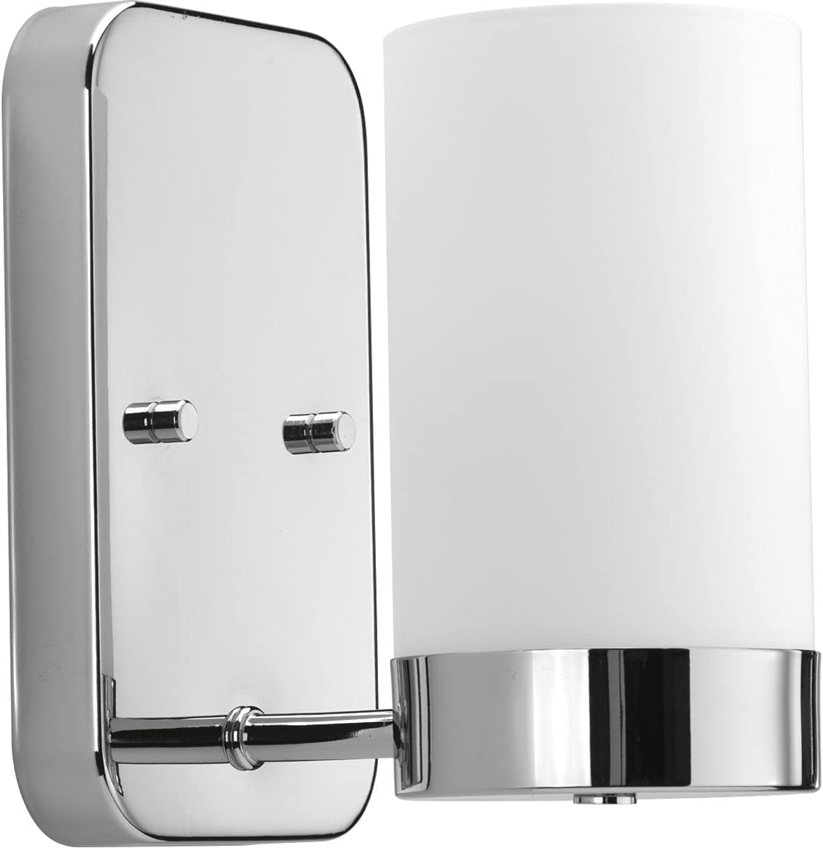 Progress Lighting Elevate Collection 1-Light Etched White Glass Mid-Century Modern Bath Vanity Light Brushed Bronze