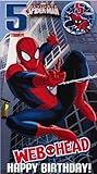  Ultimate Spiderman – Biglietto di auguri per compleanno 5 anni, con spilla da portico