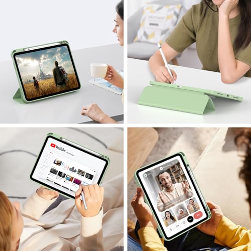 Image of ProElite Smart Flip Case Cover for Apple iPad (A16) 11th /10th Generation (2025 /2022) [with Pencil Holder] [Honey Comb Series] - Matcha Green