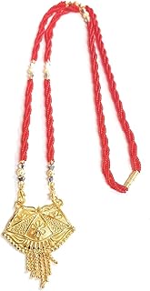 sabrakar " NEW GOLDEN KALASH DESIGNE PENDENT WITH RED BUT MANGALSUTRA CHAIN FOR GIRLS | WOMENS AND TEENAGERS-picture-53