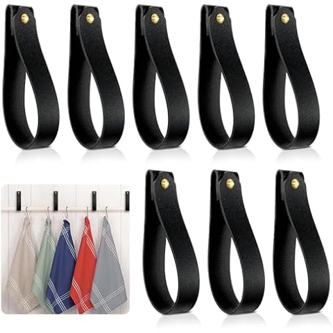 cobee 8 Pcs PU Leather Wall Hooks Cover