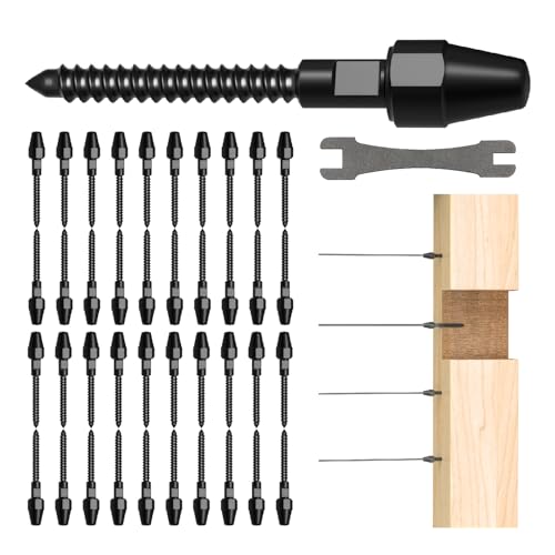 RiaYer 20 Pairs Black QuickLock Deck Wire Railing Kit, T316 Stainless Steel Tensioners, Right/Left Thread Swage Lag Screws for Wood Post, 1/8