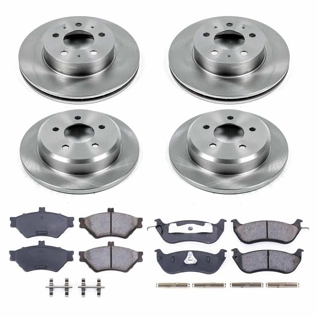 Image of PowerStop Front and Rear Brake Kit for Ford Crown Victoria 1996-97 |Lincoln Town Car 1996-97 |Mercury Grand Marquis 1996-97 - Z17 Ceramic Brake Pads & Disc Rotors Replacement, KOE2860