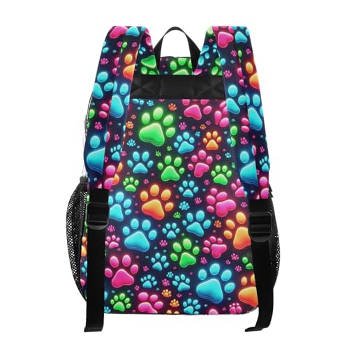 Neon Paw Prints Clear Backpack, Heavy Duty PVC Transparent Backpack, Multiple Pockets See Through Backpacks for Work, College, Travel3