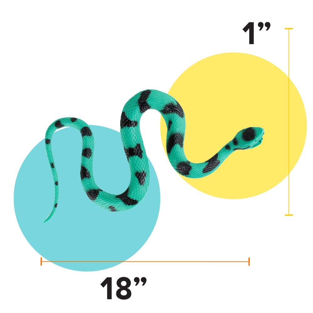 Boley Giant Snakes 8 Pack 18" Long Realistic Rubber Fake Snake Toy