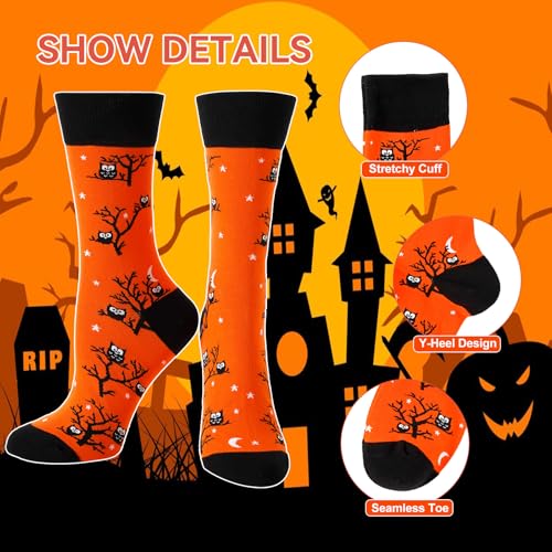 BONANGEL Halloween Socks Women, Funny Novelty Cute Holiday Crew Socks - image 4