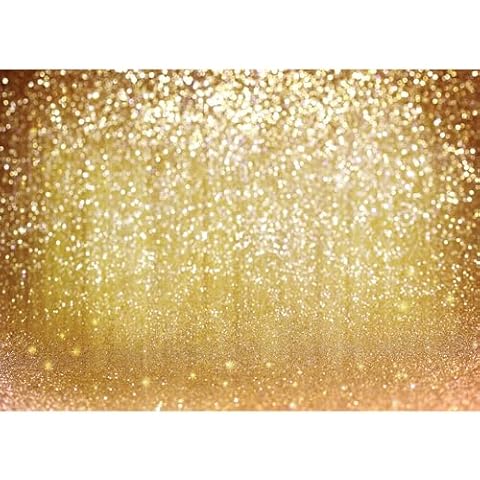 LYWYGG 7x5FT Vinyl Photography Backdrop Golden Particles Speckle Dreamy Fantasy Dreamlike Theme Metal Festive Holiday Party Decorative Photography Backdrop CP-10 Cover