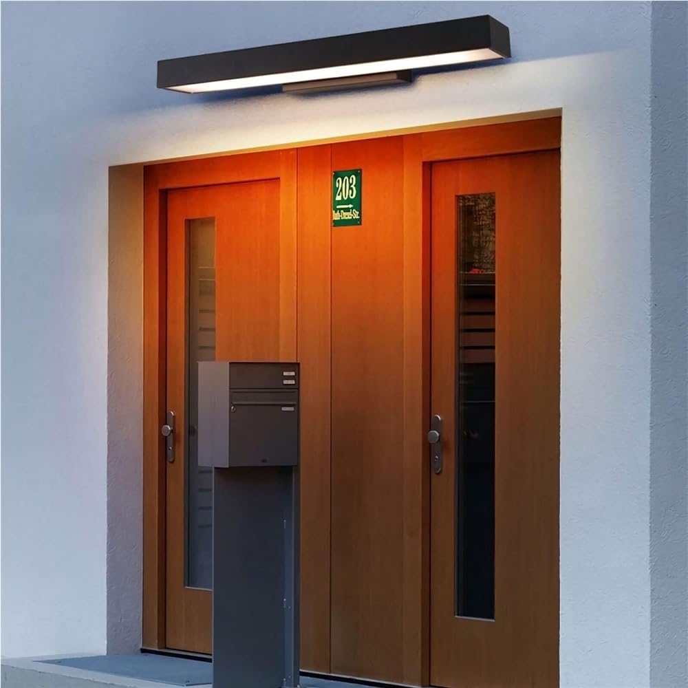Lampy ścienna w Nowoczesnym Minimalistycznym Stali Nierdzewnej Stylu, Kinkiet Czarny LED do Zewnątrz jako Oświetlenie Ścienne(32cm/12.59in)