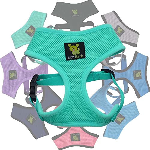 Image of EcoBark Dog Harness - Eco-Friendly Max Comfort Harnesses - Luxurious Soft Mesh Halter - Over The Head Harness Vest- No Pull and No Choke for Large, XL, and XXL Dogs (XL, Mint Turquoise)