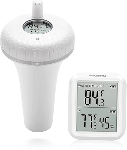 INKBIRD IBS-P01R 2nd Generation Wireless Floating Pool Thermometer Easy to Read for Hot Tub, Compatible with Gateway IBS-M1 and IBS-M2