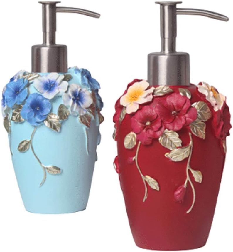 Countertop soap Dispenser, 2.3""x 3""x 6.8"" Lotion Pump 250ml 8.4oz,soap Holder Resin Shower Dispenser for Bathroom Dish Soap Soap dispensers, Red