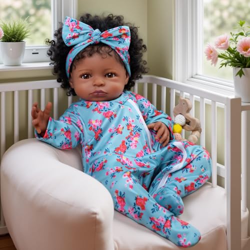 Muñeca Bebé Realista Negra 18 Pulgadas Reborn miniatura 2