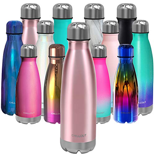 Image of CHILLOUT LIFE 17oz Insulated Stainless Steel Water Bottle, Leak Proof