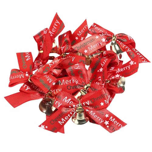 Colgantes De Lazo para Árbol De Navidad | 10 Piezas de Suministros para Fiestas con Campana | Decoraciones de Lazo para Árbol de Navidad | para Cumpleaños Año Nuevo Niños Adultos
