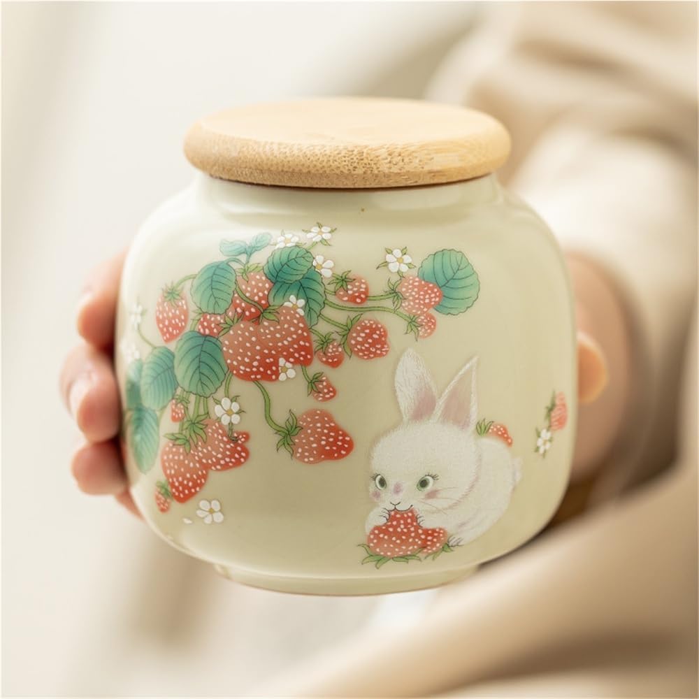 Latas De Té Inicio Tarros for almacenar té suelto Tarros for almacenar en la cocina Tarros de cerámica con tapas Tarros pequeños sellados Tarros for almacenar té Tarros vacíos Tarro Para Guardar Té(A-