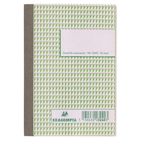 Exacompta 3240E Durchschreibbuch kariert 5x5 14,8/10,5 50 Blatt doppelt durchschreibend 10er Pack Cover
