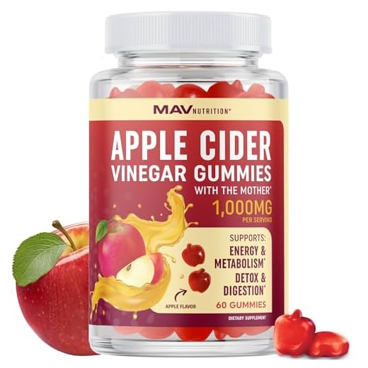 Organic Apple Cider Vinegar Gummies (60 Ct.) | Weight, Digestion, Detox, Immunity & Diet Support with ACV | With The Mother, Vitamin B6, B12 & Folate | Belly Fat Burner for Women & Men | Vegan, 500MG