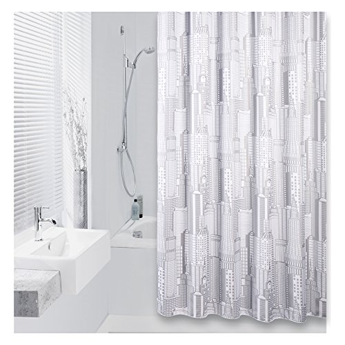 Differnz 31.002.62u00a0Domumu00a0u0096u00a0Cortina de ducha textil 180u00a0x 200u00a0plata