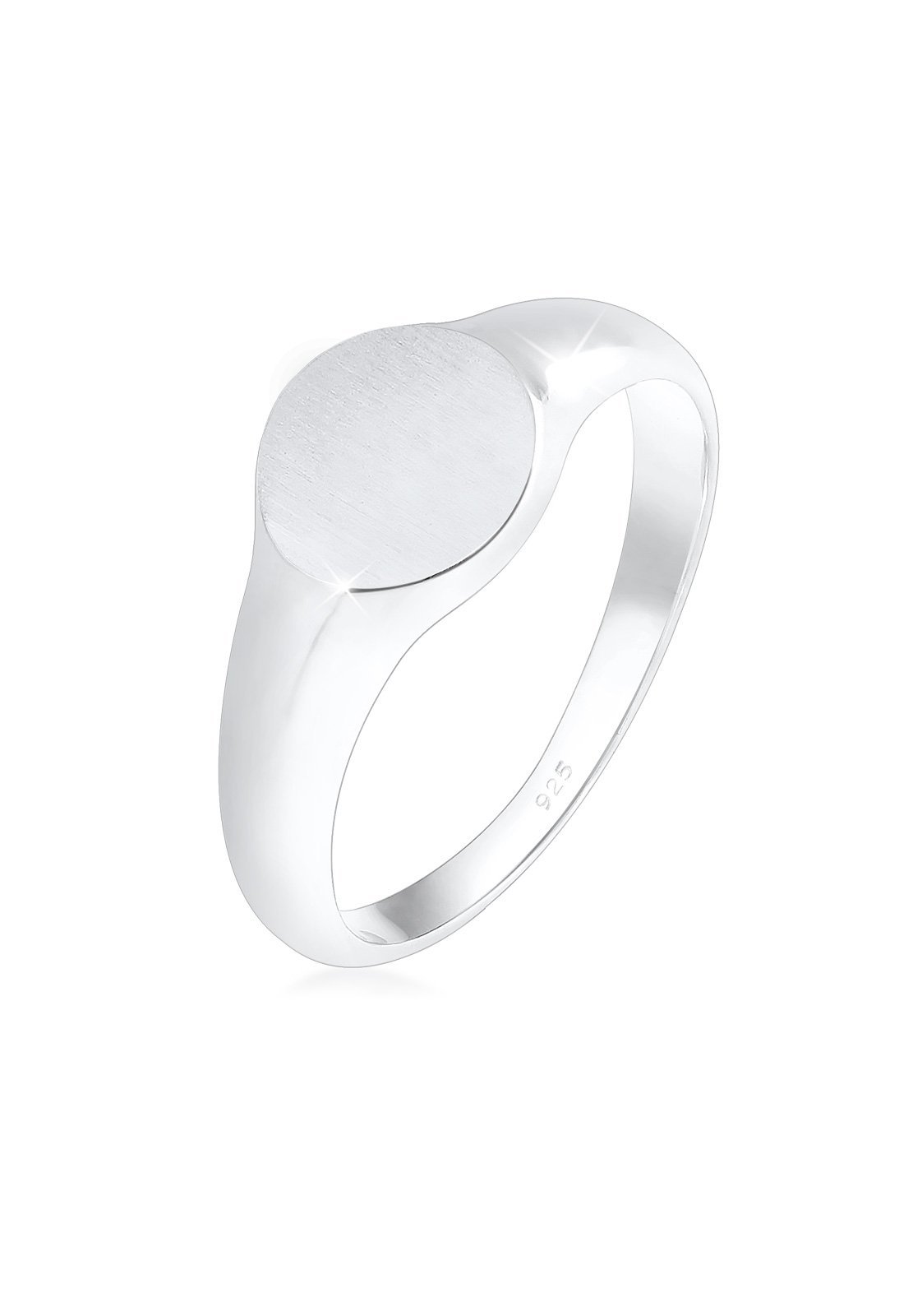 Elli Anillos Anillo tipo sello para mujer con piedra geométrica efecto oxidado mate en plata esterlina 925