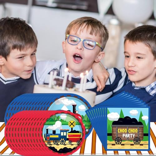 Zug Gebutstag Party Geschirr, Zug Geburtstag Party Supplies, für Geburtstagsfeier Deko Tisch Geburtstag Set für Mädchen Jungen