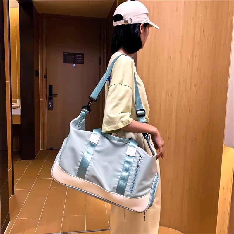 Duffel & Tote Bag for Volvo EX30 2024-2025 - Waterproof Gym Bag with Wet/Dry Compartments & Shoe Pocket - Travel Carry On Luggage, Trunk Organizer for Outdoor,Light Blue4