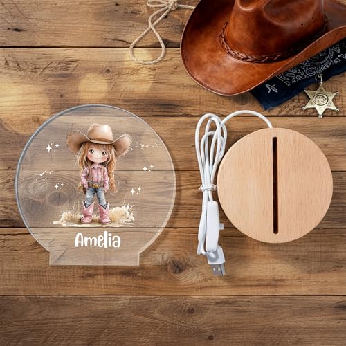 Lámpara de noche personalizada con base de madera de haya miniatura 4