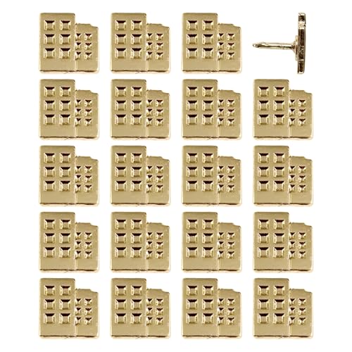 Image of Building Push Pins - Gold Metal Building Pins - for Cork Board, Maps, or Lapel Pin Use - Designed in USA - Set of 20