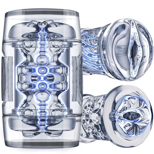 Male Masturbator Men Sex Toy: Male Stroker with Dual Sleeves Open Ended Pocket Pussy Squeezable Suction Male Sex Toys for Men Couples Silky Smooth and Realistic Vagina Penis Toy for Blowjob