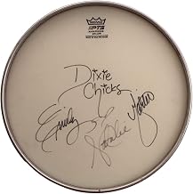 THE DIXIE CHICKS FULL BAND (X3) SIGNED AUTOGRAPH 12" DRUMHEAD W/ JAMES SPENCE JSA LETTER OF AUTHENTICITY - SIGNED BY MARTIE MAGUIRE, NATALIE MAINES AND EMILY STRAYER - THANK HEAVENS FOR DALE EVANS, LITTLE OL' COWGIRL, SHOULDN'T A TOLD YOU THAT, WIDE OPEN SPACES, FLY, HOME, TAKING THE LONG WAY, GASLIGHTER - VERY RARE