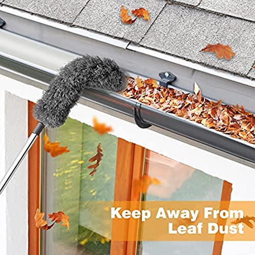 Ocnvlia Gutter Cleaning Brush Roofing Tool with Telescopic Extendable Pole 8.2Ft Guard Cleaner Tool Easy Remove Leave, grey - Image 3
