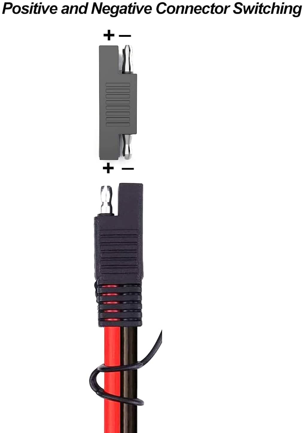 zdyCGTime SAE naar SAE polariteitsomgekeerde adapter, voor het snel losmaken van de verlengkabel, SAE-stekker voor de verbinding en overdracht van zonnecellen, autobatterij-adapter, 4 stuks