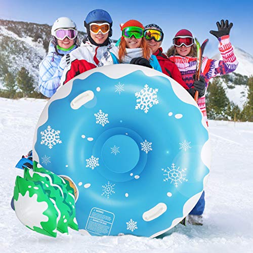 Extra Large 50 Inch Snow Tube with Backrest Tree No More Popped with Thicker K80 Military Grade Material Inflatable Snow Sled for Kids and Adults Durable Sledding Tubes Heavy Duty Inflatable Snow Tube