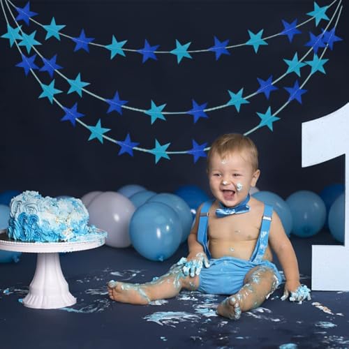 Image of 3D Stars Frills, Garland For Parties, Events Decoration, Pack Of 4, Multicolour, 20.25 CM