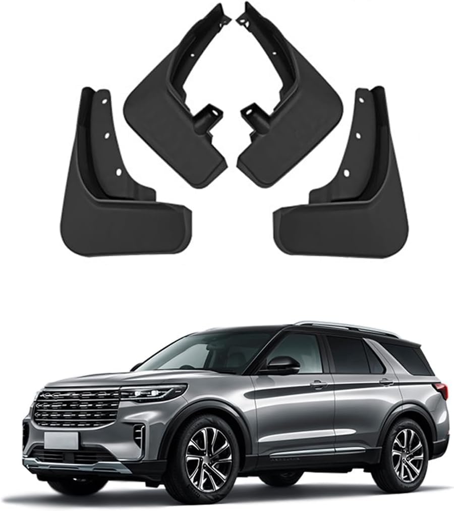 PLAKDFUU Car Mud Flaps for Ford Explorer 2011-2024, Styling Body Accessories Splash Guards Fender (Set of 4)