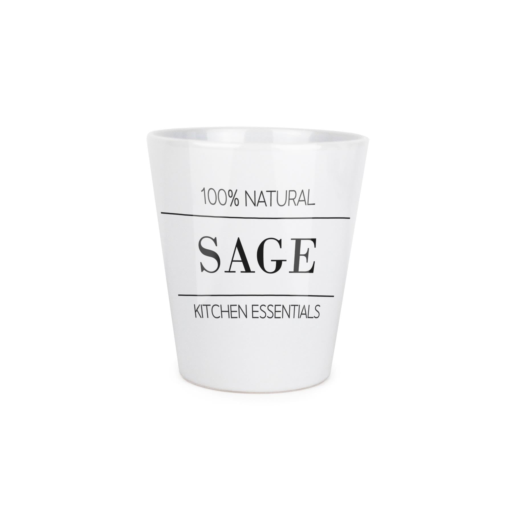 Purely Home Minimalist Sage Plant Pot, Cooking Ingredients Small Ceramic Indoor Plant Pot with Drainage Hole