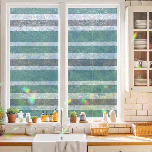 Vinilo para ventana privacidad Rainbow Green 19.6x39.3 pulg miniatura 2