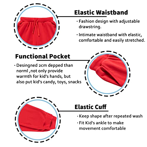 Kid Nation Kids Unisex Soft Brushed Fleece Casual Pull On Jogger Sweatpants with Pockets for Boys or Girls4