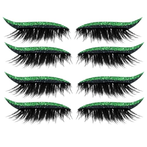 フェイクまつげ | 4組 耐水 付けまつげステッカー | のり付きメイクアイライナーシール 普段使い・旅行・パフォーマンスに