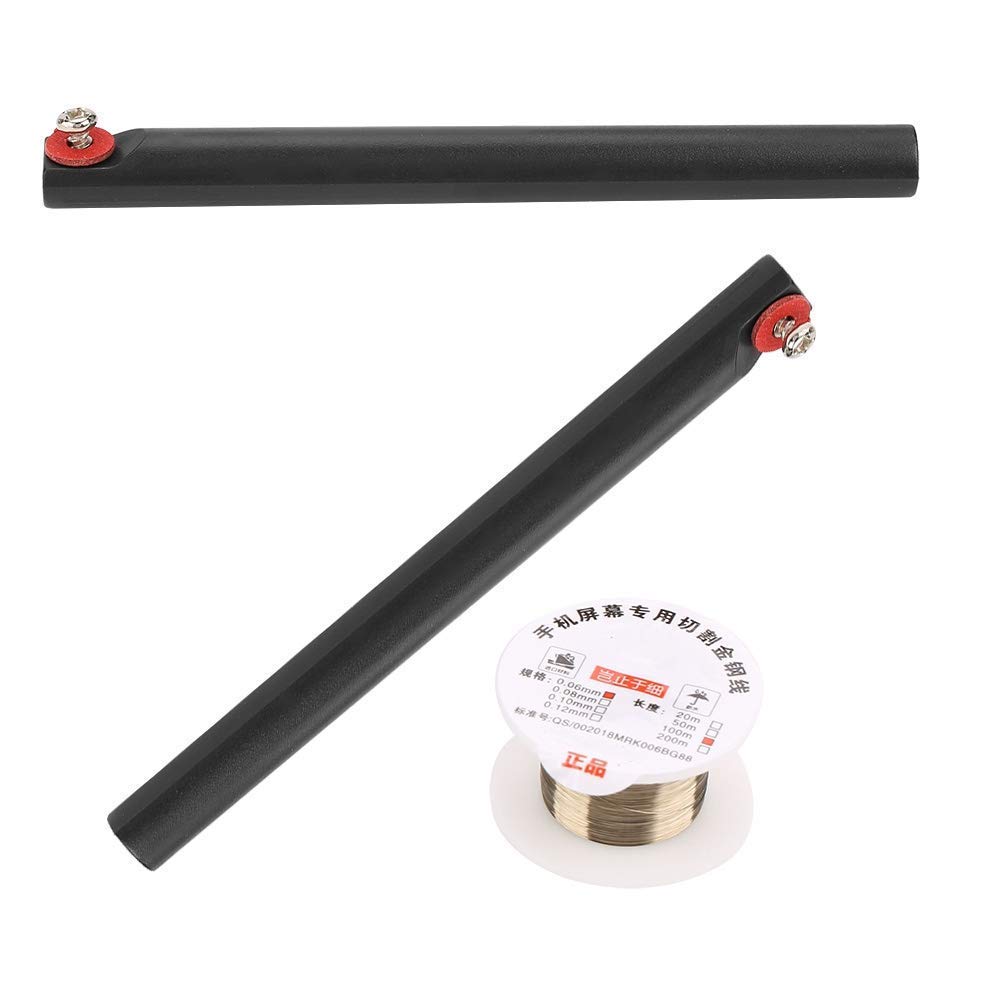100M Molybdändrahtschneidelinie, Drahtschneiden mit Griff LCD Bildschirm Separator für Alle Arten Von Handy Bildschirmen Schneidedraht(0.06MM*100m+ handle set)