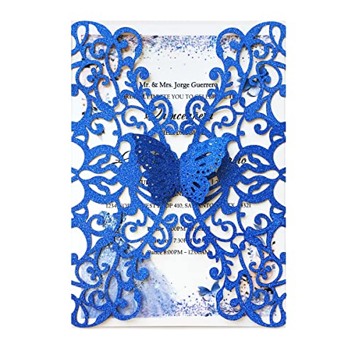 Invitaciones de boda de mariposa calada para celebrar matrimonios y fiestas de quince años