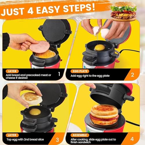 Mini piastra elettrica per hamburger, antiaderente, per hamburger fatti in casa, panini, waffle e muffin