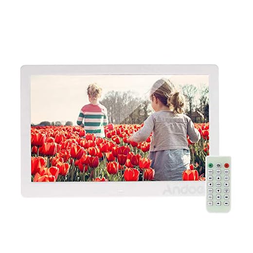 Andoer 13" Cornice Foto Digitale LED per Musica e Film Supporto MP3 / MP4 / Calendario / Sveglia Regalo di Natale con Telecomando