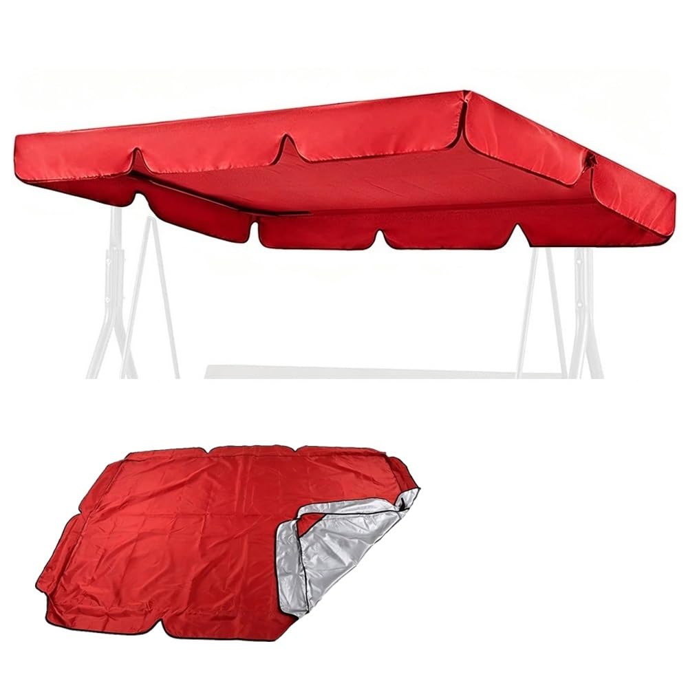 RTVGNSZSJL 75x47in Swing Canopy Replacement Cover Universal Porch Swing Chair Top Cover Waterproof Replacement Canopy For Patio Garden Hammock(Red,82x57in-210x145cm)