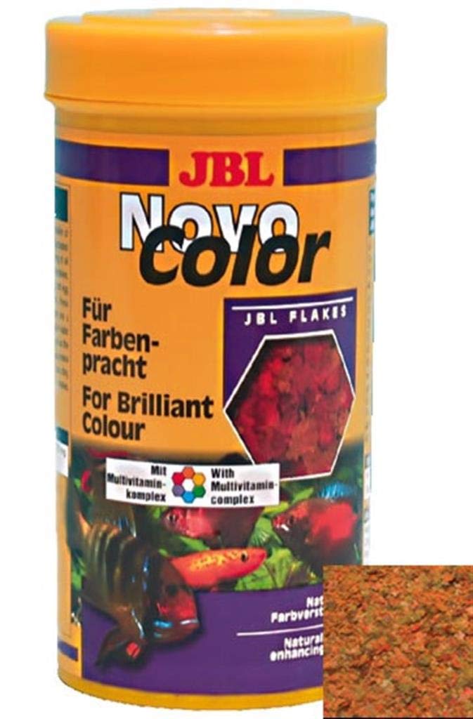 JBL NovoColor 30157 Alleinfutter für farbenprächtige Aquarienfische, Flocken 250 ml