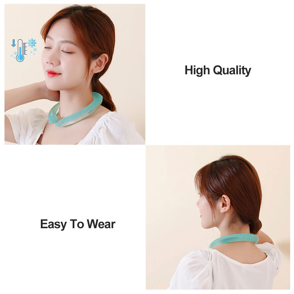 Tubo de Enfriamiento para el Cuello,Bolsa de Hielo Reutilizable para Nevera,Envolturas de Cuello de Enfriamiento Portátil,Anillo de Enfriamiento,Alivio de Sofocos y Fiebre,para el Calor Del Verano