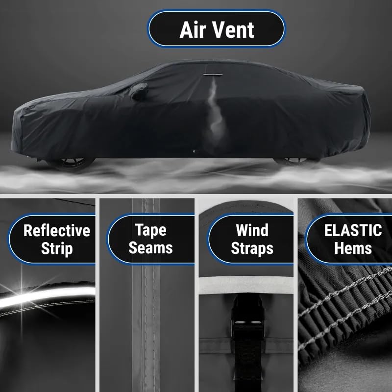 Image of iCarCover Premium Custom Car Cover for 2012-2025 BMW 3-Series Sedan Heavy Duty Waterproof All Weather Rain Snow UV Sun Protector Custom Fit Full Exterior Indoor Outdoor Protection Car Cover (Black)