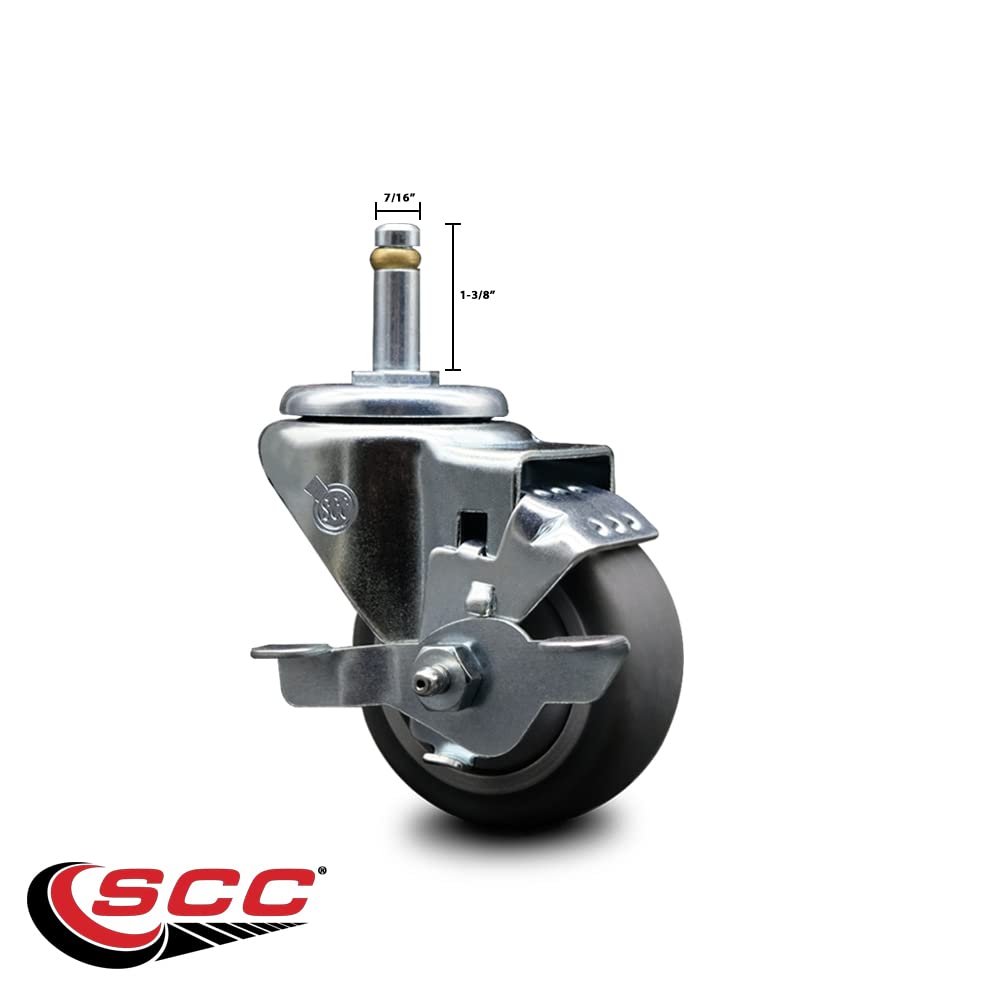 Thermoplastic Rubber Swivel Grip Ring Stem Caster - 3