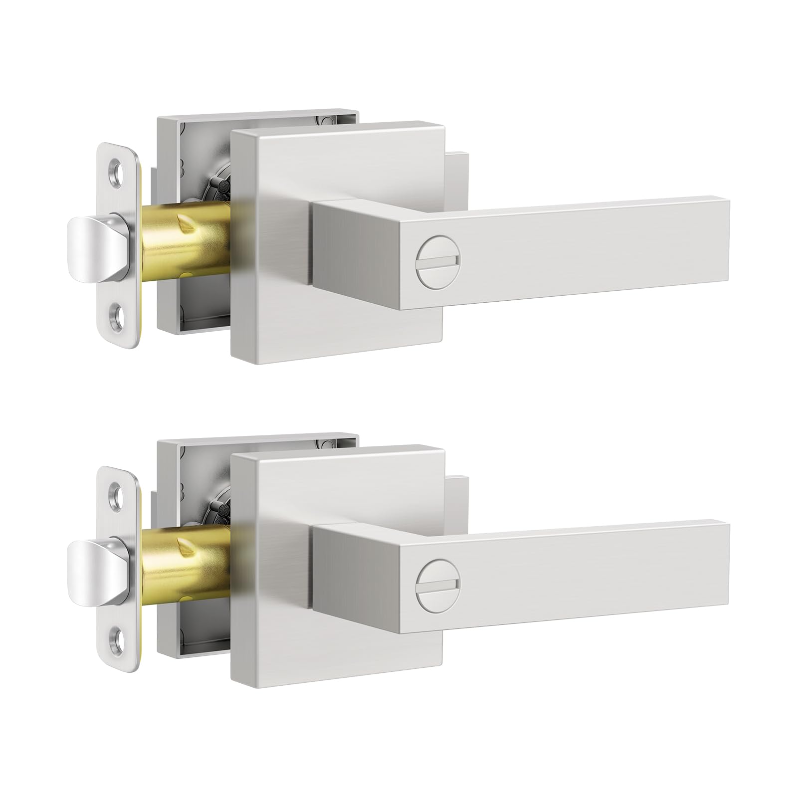 Gold Door Knobs - Keyless Privacy Handles -15