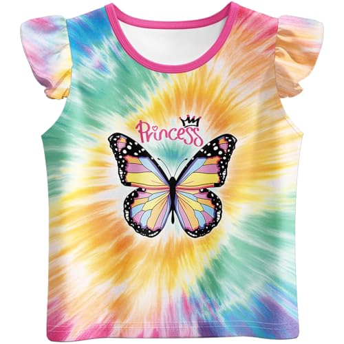 LQSZ 3Pcs Girls Pajamas Set Toddler Kids Short Ruffle Sleeve Sleepwear 3-10Y Pjs Set3