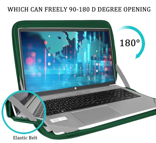 Image of 15.6 inch Laptop Case, Shockproof Protective Computer Carrying Cover with Front Pocket, Briefcase Handbags Laptop Bag for 15.6 inch HP, Dell, Acer, Asus, Notebook, Dark Green